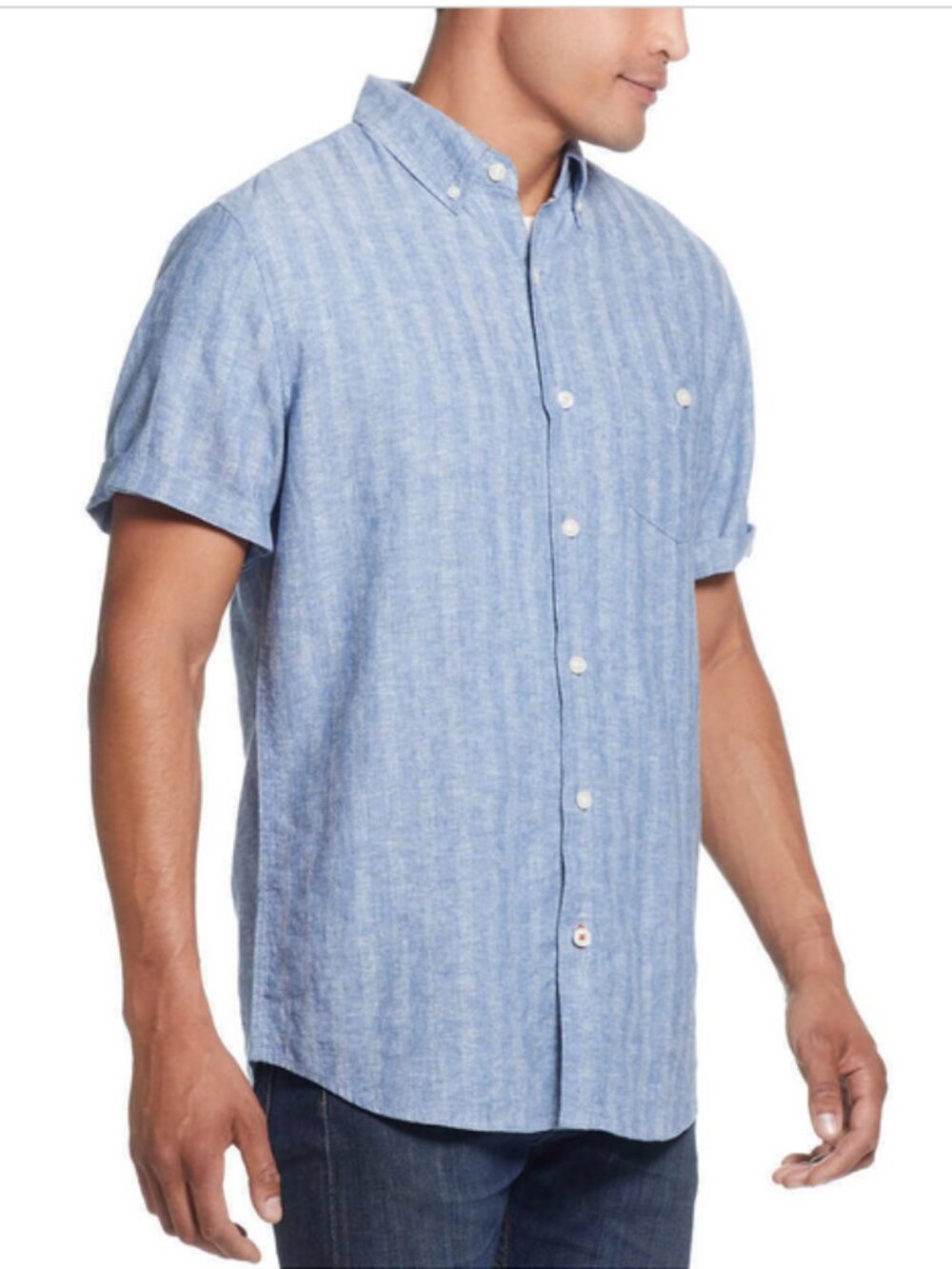 Weatherproof Vintage Men’s Short Sleeve Woven Shirt COLOR BLUE SIZE XL